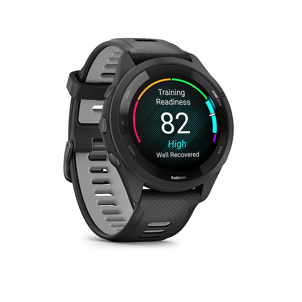 Garmin Forerunner 265 GPS Smartwatch 46 mm Fiber-reinforced polymer  Black/Whitestone 010-02810-01 - Best Buy