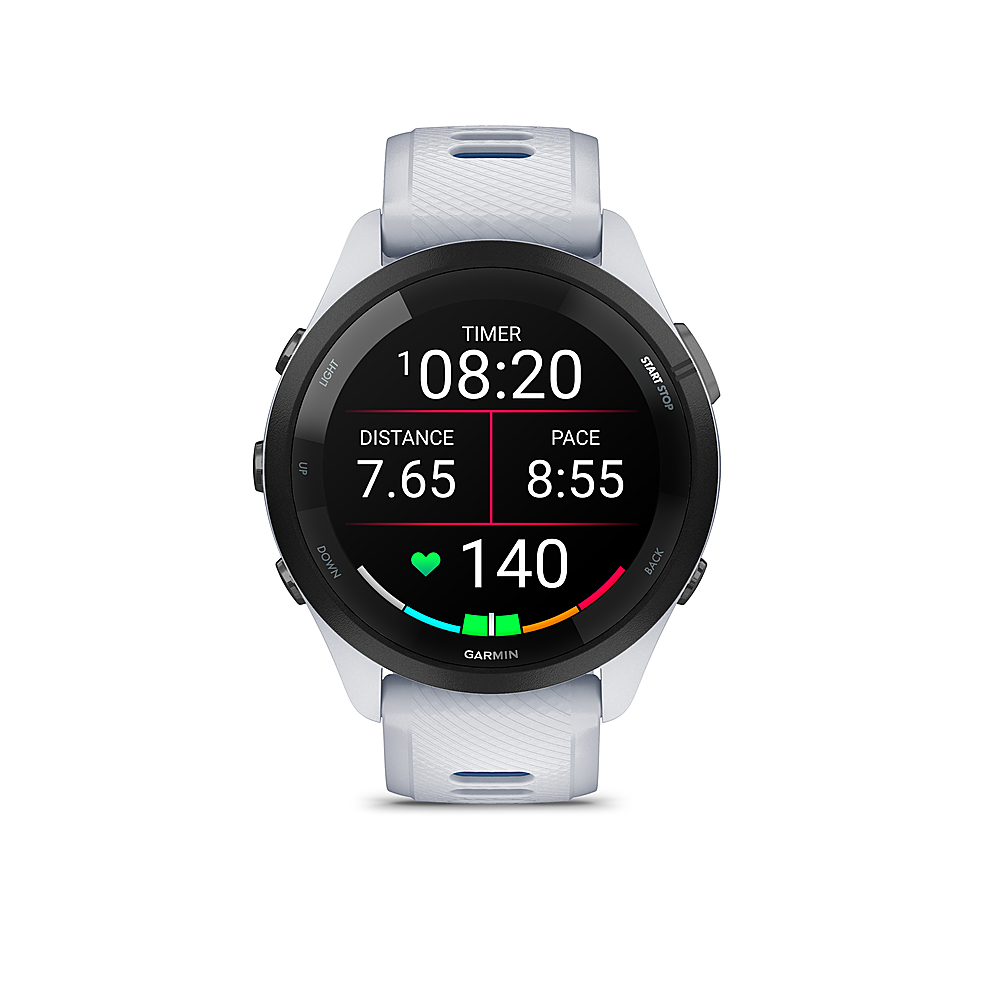 kran hjælpe supplere Garmin Forerunner 265 GPS Smartwatch 46 mm Fiber-reinforced polymer  Black/Whitestone 010-02810-01 - Best Buy