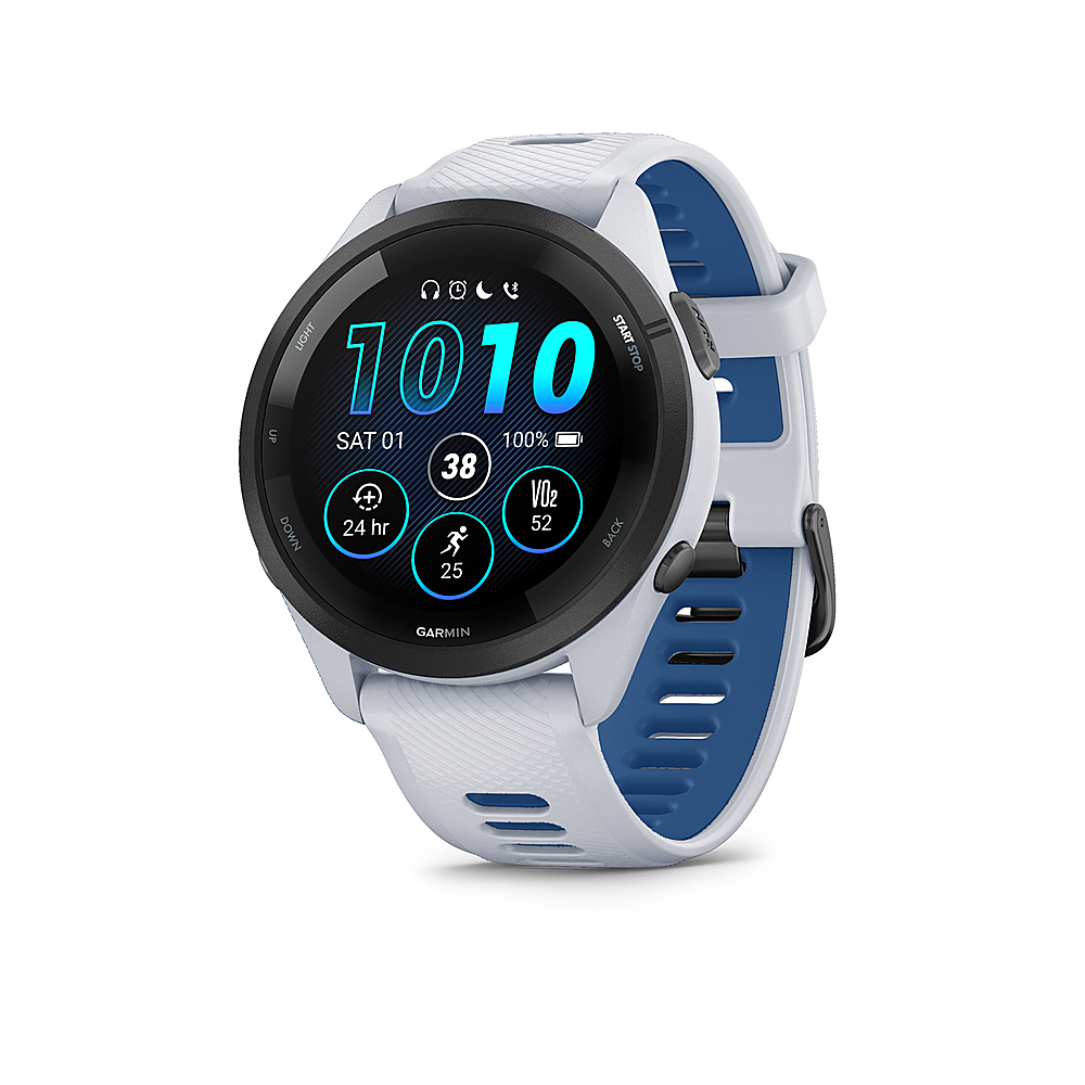 Garmin Forerunner 265 GPS Smartwatch 46 mm Fiber-reinforced polymer  Black/Whitestone 010-02810-01 - Best Buy