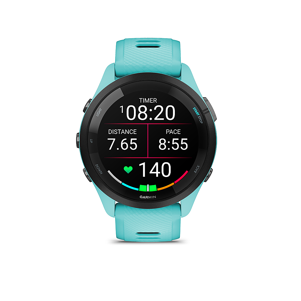 Garmin GPS Smartwatch 46 mm Fiber-reinforced polymer Black/Aqua 010-02810-02 - Best Buy