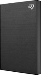 Seagate - One Touch with Password 2TB External USB 3.0 Portable Hard Drive with Rescue Data Recovery Services - Black - Front_Zoom