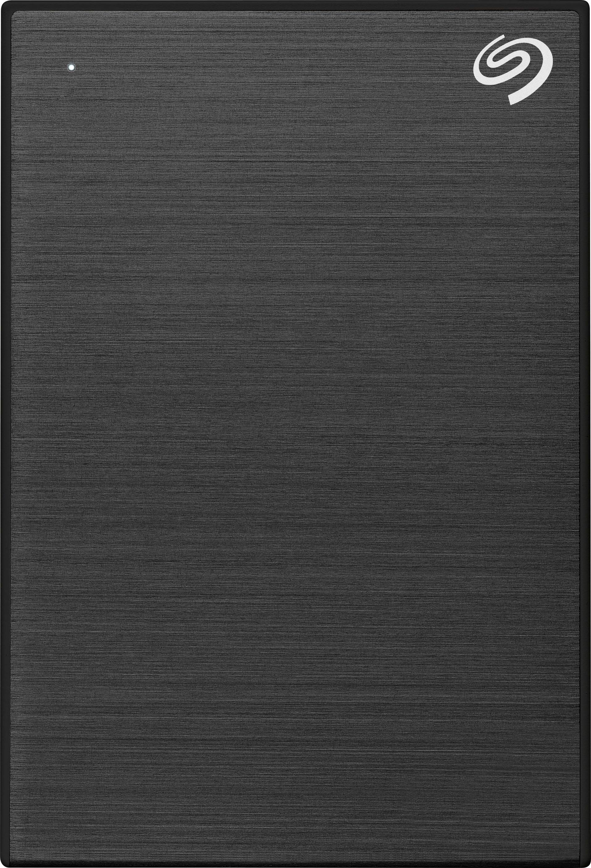 Angle. Seagate - One Touch with Password 4TB External USB 3.0 Portable Hard Drive with Rescue Data Recovery Services - Black.