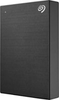 Seagate - One Touch with Password 4TB External USB 3.0 Portable Hard Drive with Rescue Data Recovery Services - Black - Front_Zoom