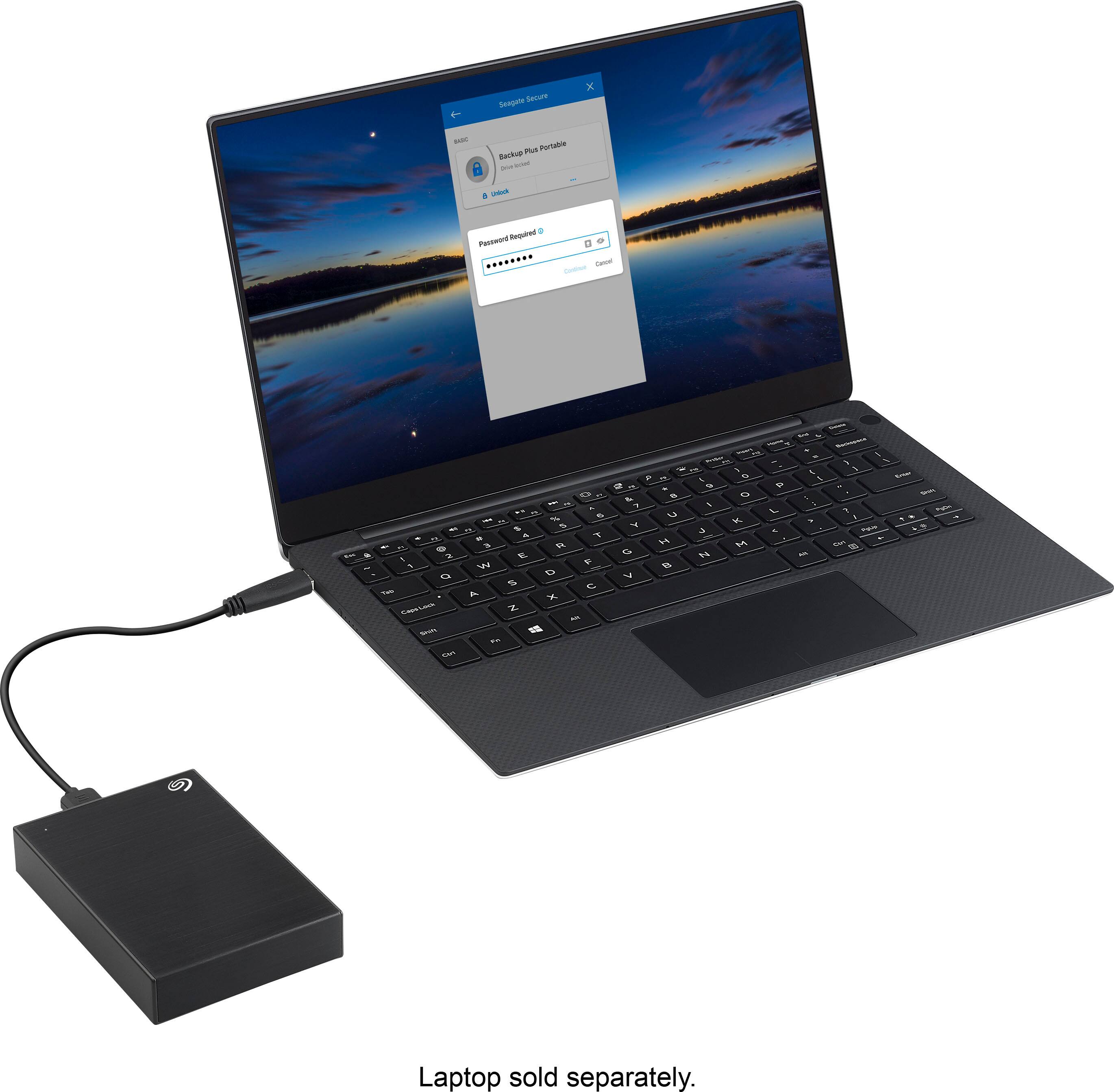 Alt View 16. Seagate - One Touch with Password 4TB External USB 3.0 Portable Hard Drive with Rescue Data Recovery Services - Black.