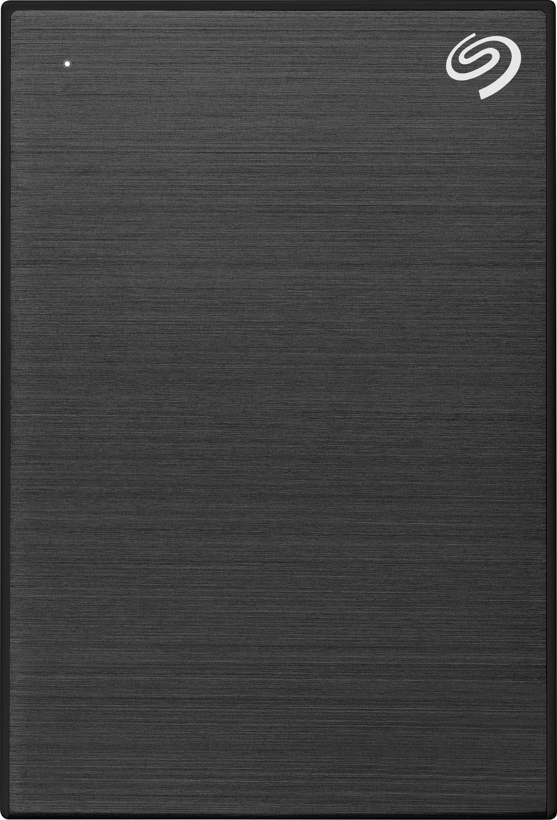 Angle. Seagate - One Touch with Password 5TB External USB 3.0 Portable Hard Drive with Rescue Data Recovery Services - Black.