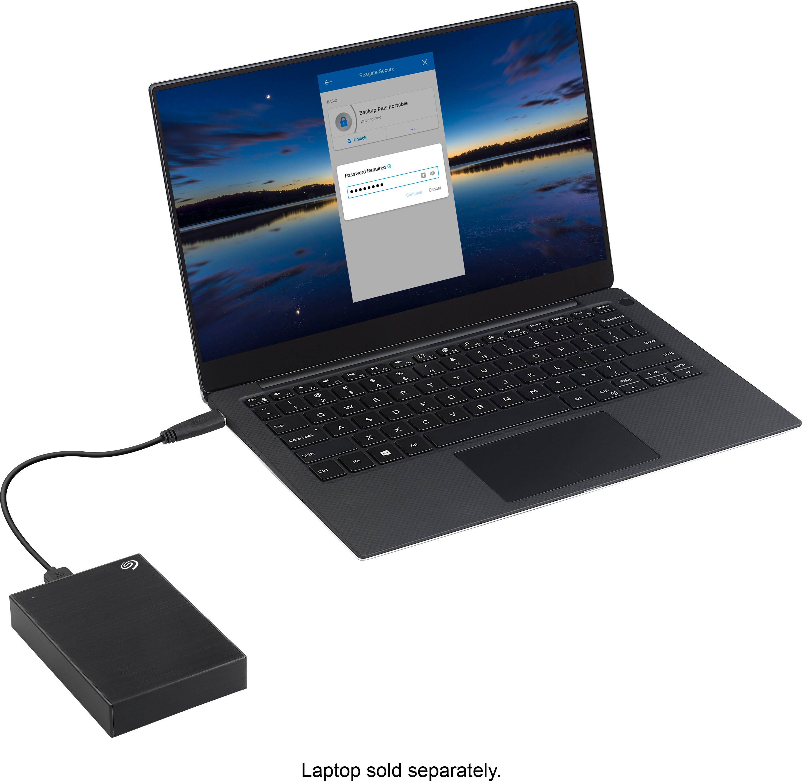 Alt View 16. Seagate - One Touch with Password 5TB External USB 3.0 Portable Hard Drive with Rescue Data Recovery Services - Black.