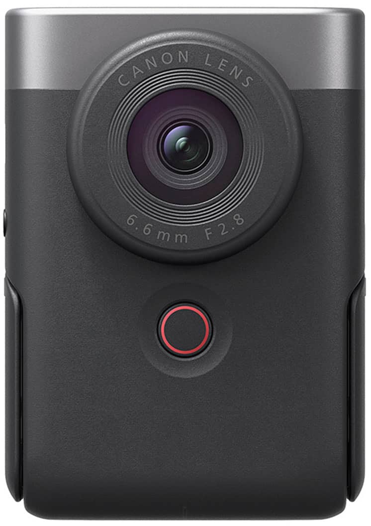 Canon - PowerShot V10 4K Video 20.9-Megapixel Digital Camera for Vloggers and Content Creators - Silver - Front_Zoom