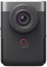 Front. Canon - PowerShot V10 4K Video 20.9-Megapixel Digital Camera for Vloggers and Content Creators - Silver.