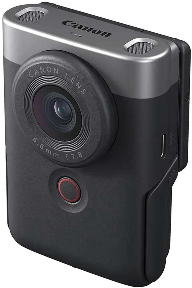 Alt View 2. Canon - PowerShot V10 4K Video 20.9-Megapixel Digital Camera for Vloggers and Content Creators - Silver.