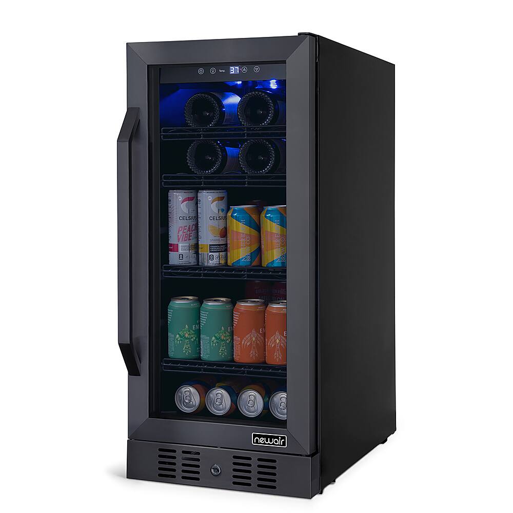 Alt View 12. NewAir - 15” FlipShelf 33-Bottle or 80-Can Beverage Cooler with Reversible Shelves.