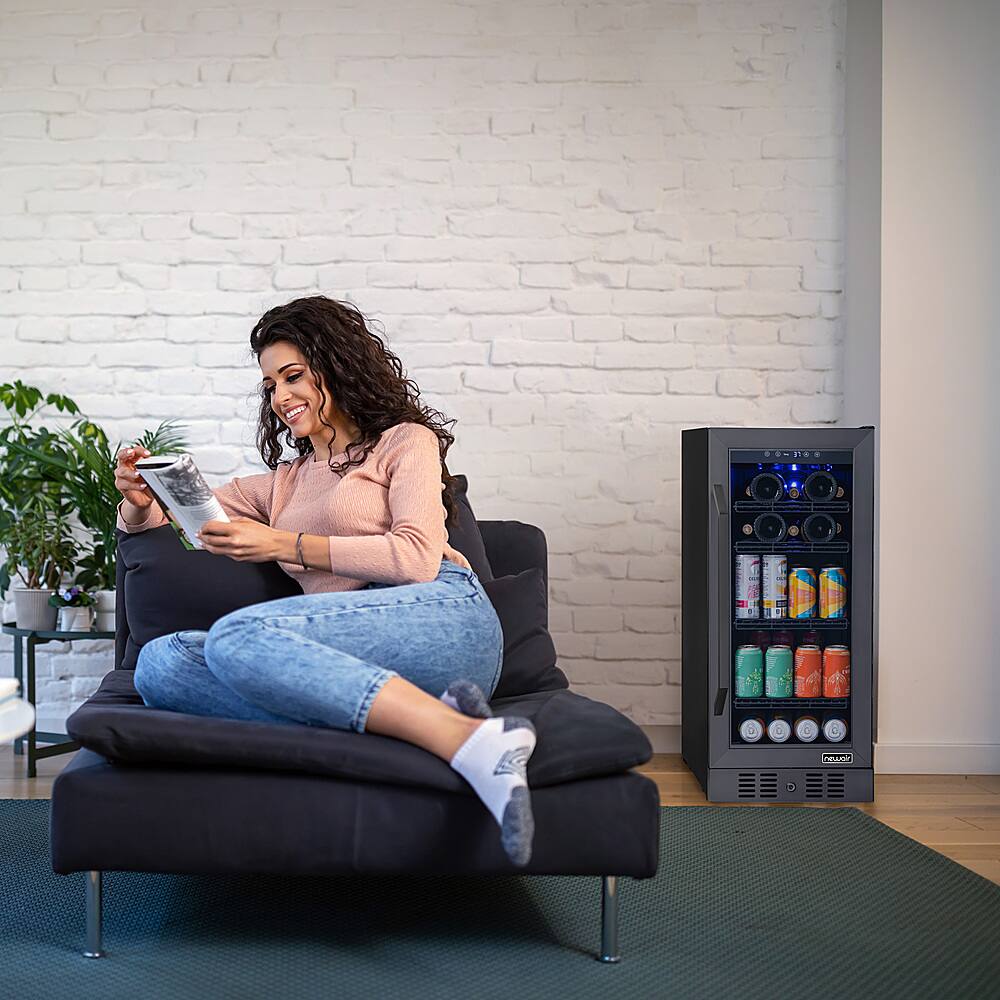 Alt View 19. NewAir - 15” FlipShelf 33-Bottle or 80-Can Beverage Cooler with Reversible Shelves.