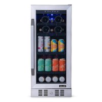 NewAir - 15” FlipShelf 33-Bottle or 80-Can Beverage Cooler with Reversible Shelves - Front_Zoom