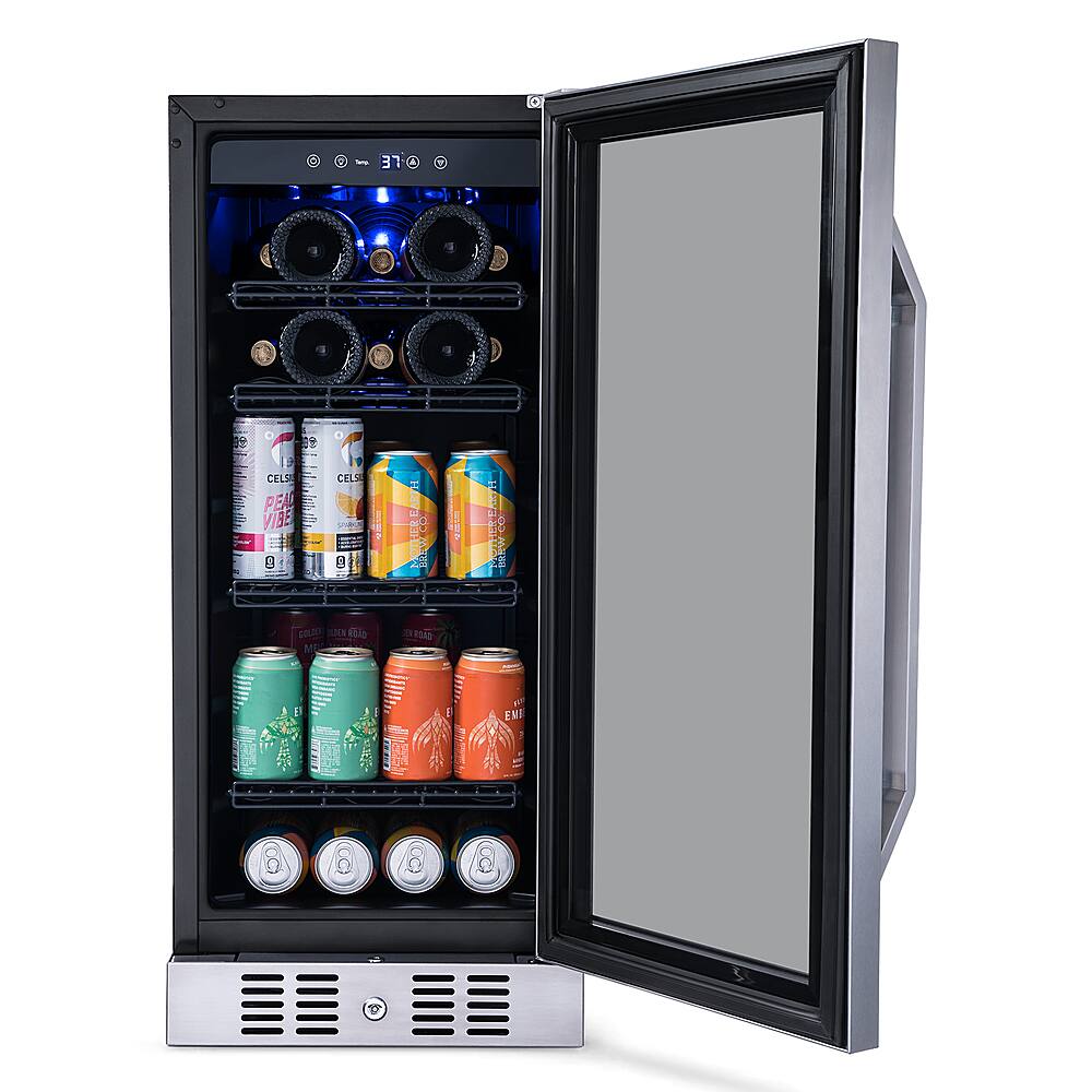 Alt View 11. NewAir - 15” FlipShelf 33-Bottle or 80-Can Beverage Cooler with Reversible Shelves.