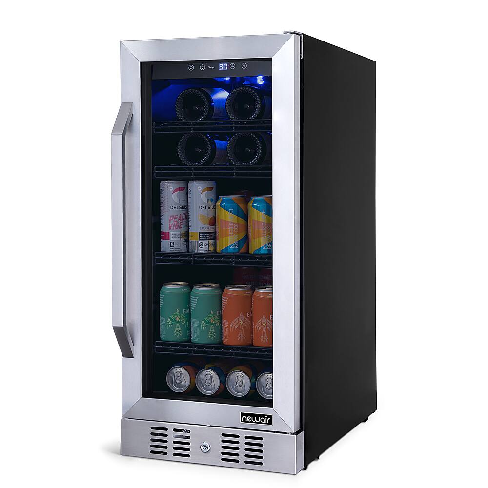 Alt View 12. NewAir - 15” FlipShelf 33-Bottle or 80-Can Beverage Cooler with Reversible Shelves.