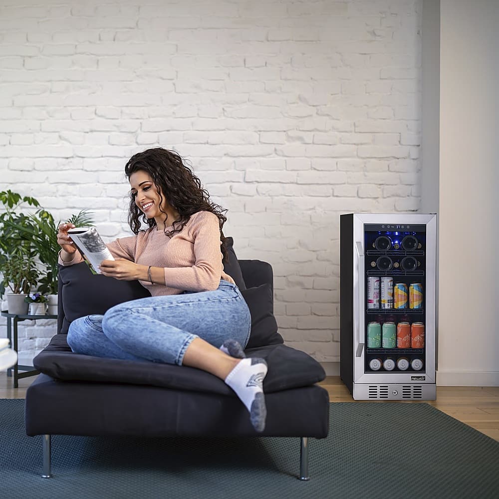 Alt View 17. NewAir - 15” FlipShelf 33-Bottle or 80-Can Beverage Cooler with Reversible Shelves.