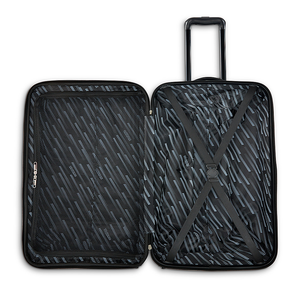 Left View: TUMI - 19 Degree International 23" Expandable 4 Wheeled Spinner Suitcase - Black