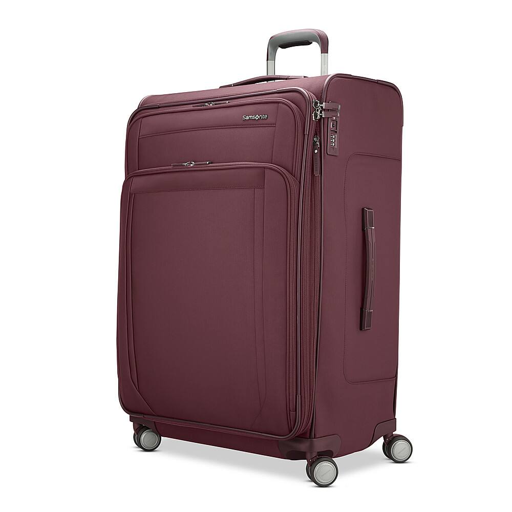 Front. Samsonite - Lineate DLX Large 32" Expandable Spinner Suitcase - Merlot.