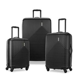American Tourister - Groove 20", 24", 28" Expandable Spinner Suitcase Set (3 piece) - BLACK - Front_Zoom