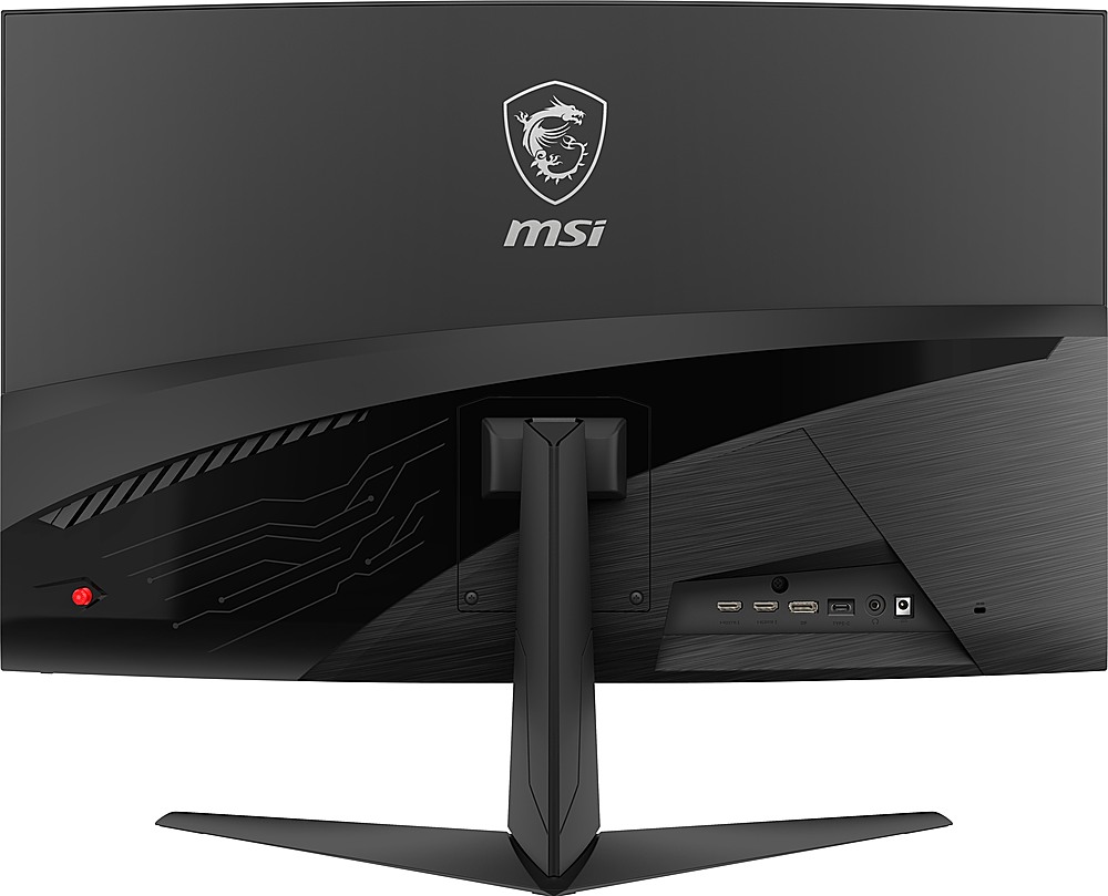 Back View: MSI - G321CU 32" Curved 4K UHD 144Hz 1ms FreeSync with HDR Gaming Monitor(DisplayPort,Type-C, HDMI) - Black