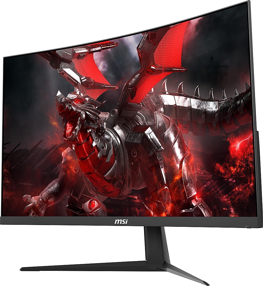 Left View: MSI - G321CU 32" Curved 4K UHD 144Hz 1ms FreeSync with HDR Gaming Monitor(DisplayPort,Type-C, HDMI) - Black