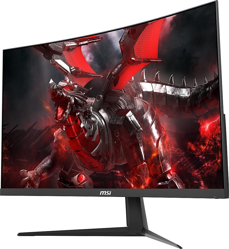 Left. MSI - G321CU 32" Curved 4K UHD 144Hz 1ms FreeSync with HDR Gaming Monitor(DisplayPort,Type-C, HDMI) - Black.
