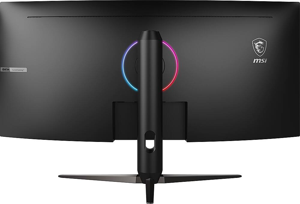 Back. MSI - OPTIXMAG342CQR 34" LED Curved Ultrawide QHD FreeSync Gaming Monitor(DisplayPort, HDMI) - Black.