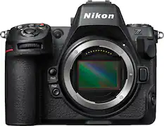 Front. Nikon - Z 8 8K Video Mirrorless Camera (Body Only) - Black.