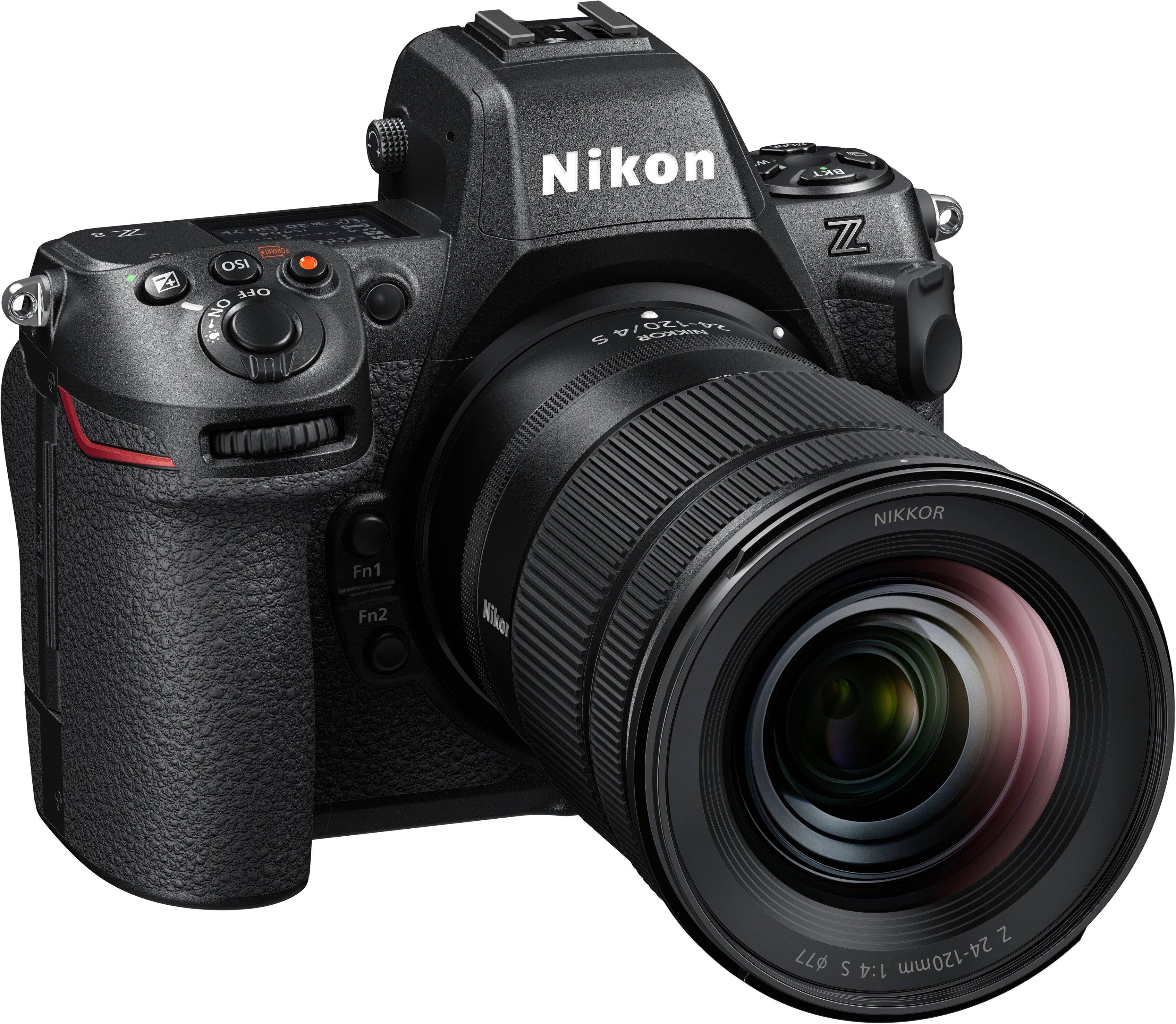 Angle. Nikon - Z 8 8K Video Mirrorless Camera Body w/ NIKKOR Z 24-120mm f/4 S lens - Black.