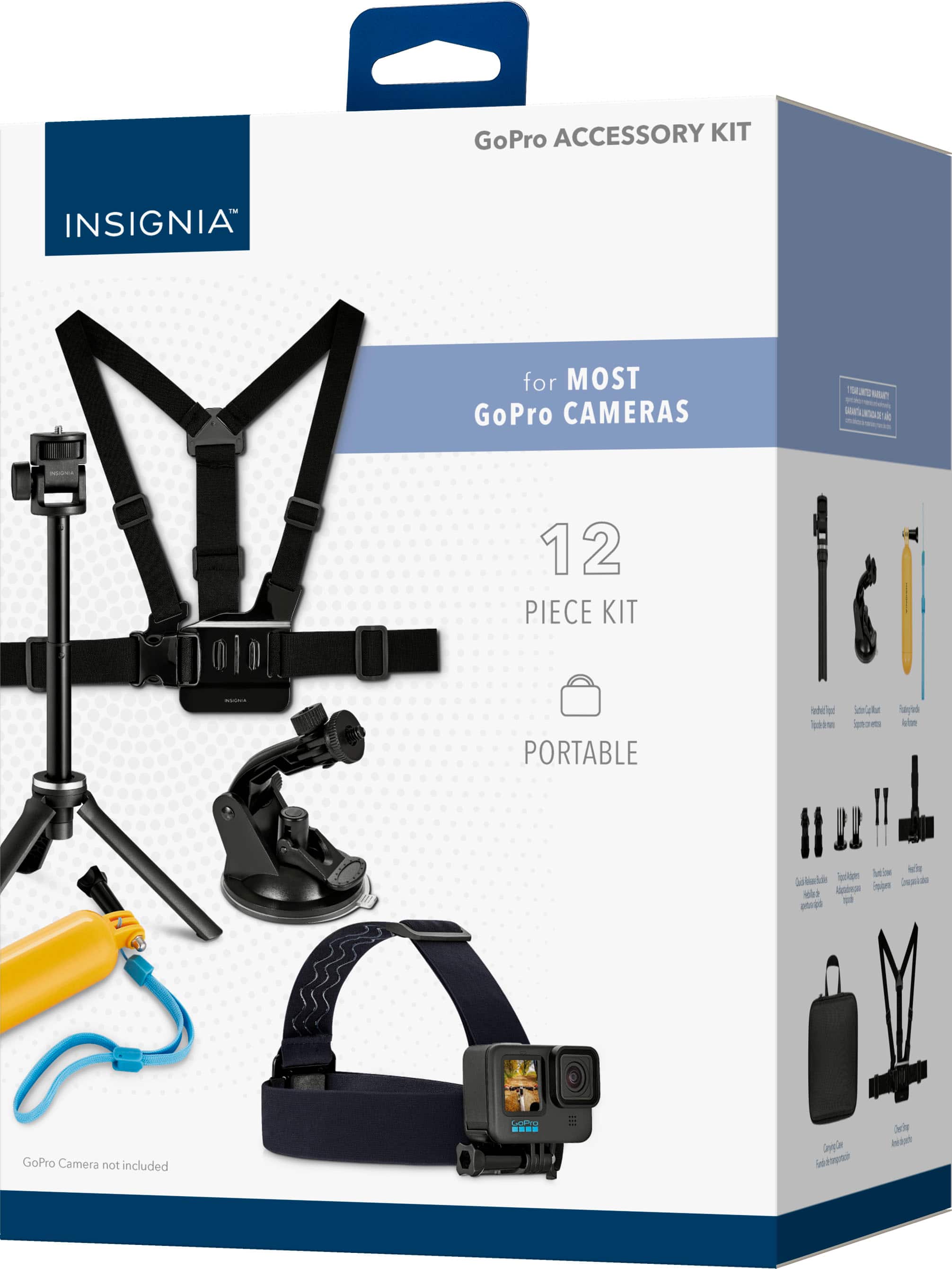 Alt View 25. Insignia™ - 12-Piece GoPro Accessory Kit for Most GoPro Cameras - Black.