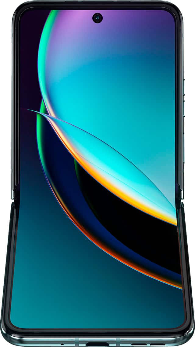 Back. Motorola - razr+ 2023 256GB (Unlocked) - Glacier Blue.