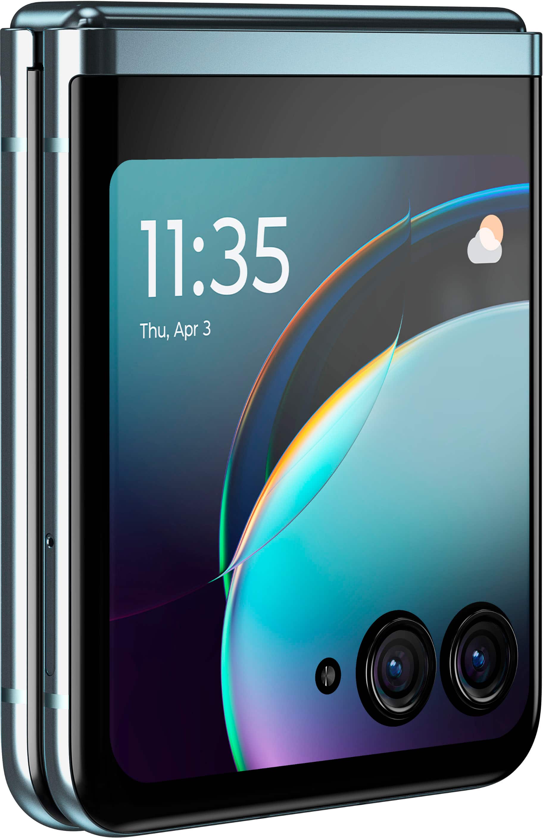 Alt View 19. Motorola - razr+ 2023 256GB (Unlocked) - Glacier Blue.