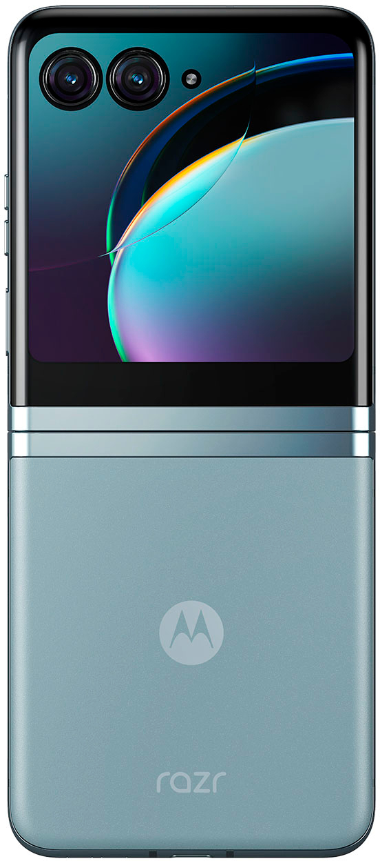 Left View: Motorola - razr+ 2023 256GB (Unlocked) - Glacier Blue