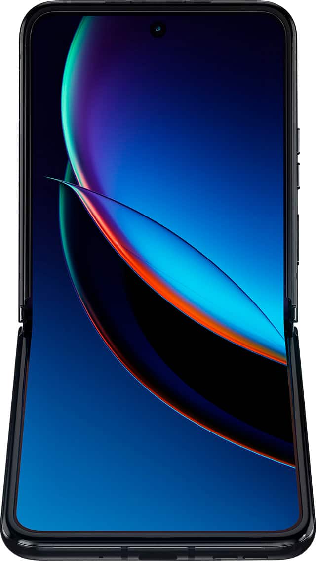 Back. Motorola - razr+ 2023 256GB (Unlocked) - Infinite Black.