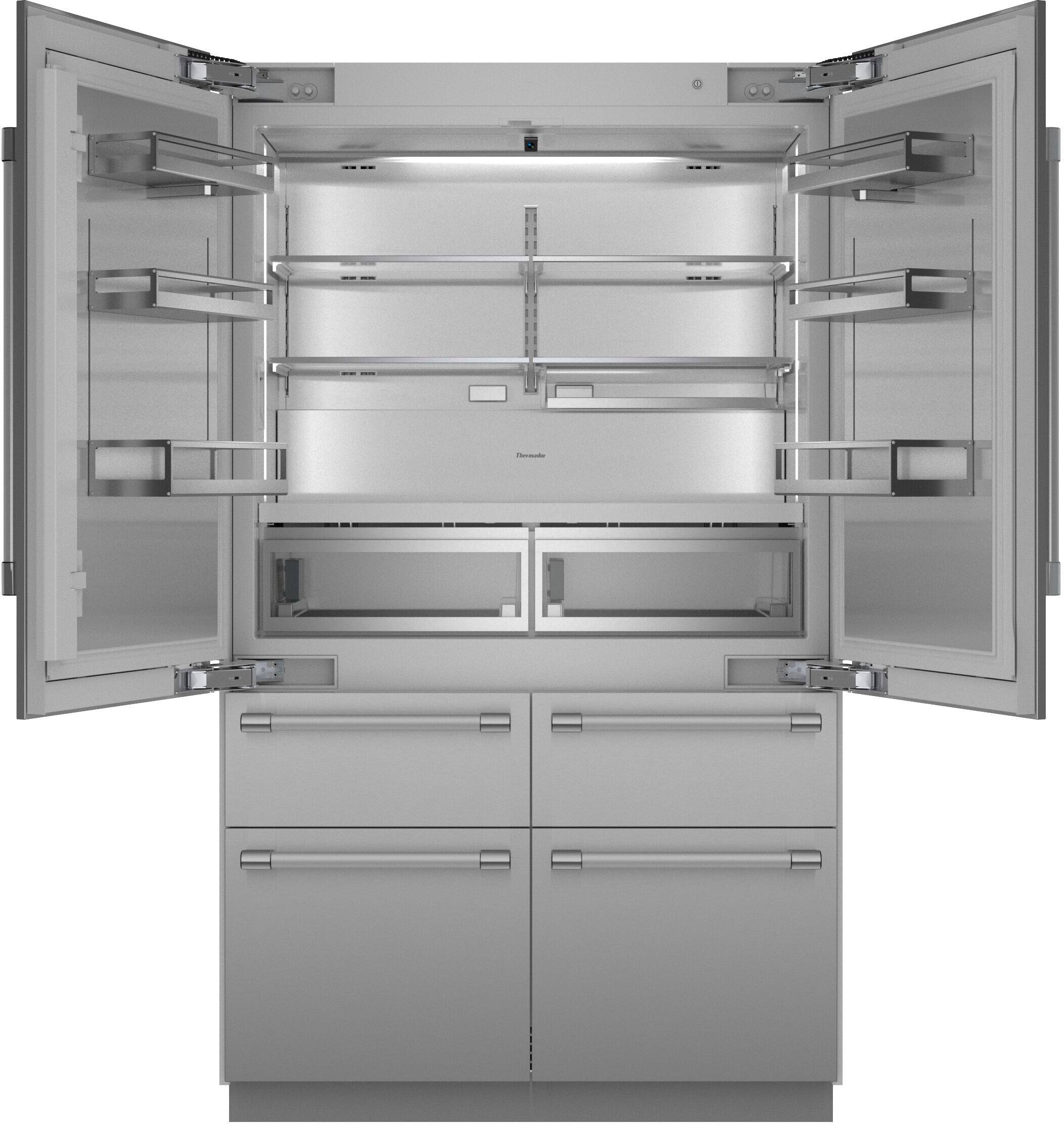 Angle. Thermador - Freedom Collection 27.7 Cu. Ft. French Door Built-in Smart Refrigerator with Professional Series Handles - Stainless Steel.