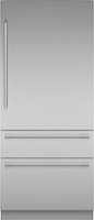 Thermador - Freedom Collection 20.2 Cu. Ft. Bottom Freezer Built-in Smart Refrigerator with Masterpiece Series Handles - Stainless Steel - Front_Zoom