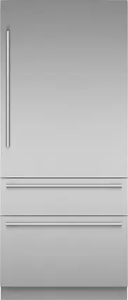 Front. Thermador - Freedom Collection 20.2 Cu. Ft. Bottom Freezer Built-in Smart Refrigerator with Masterpiece Series Handles - Stainless Steel.
