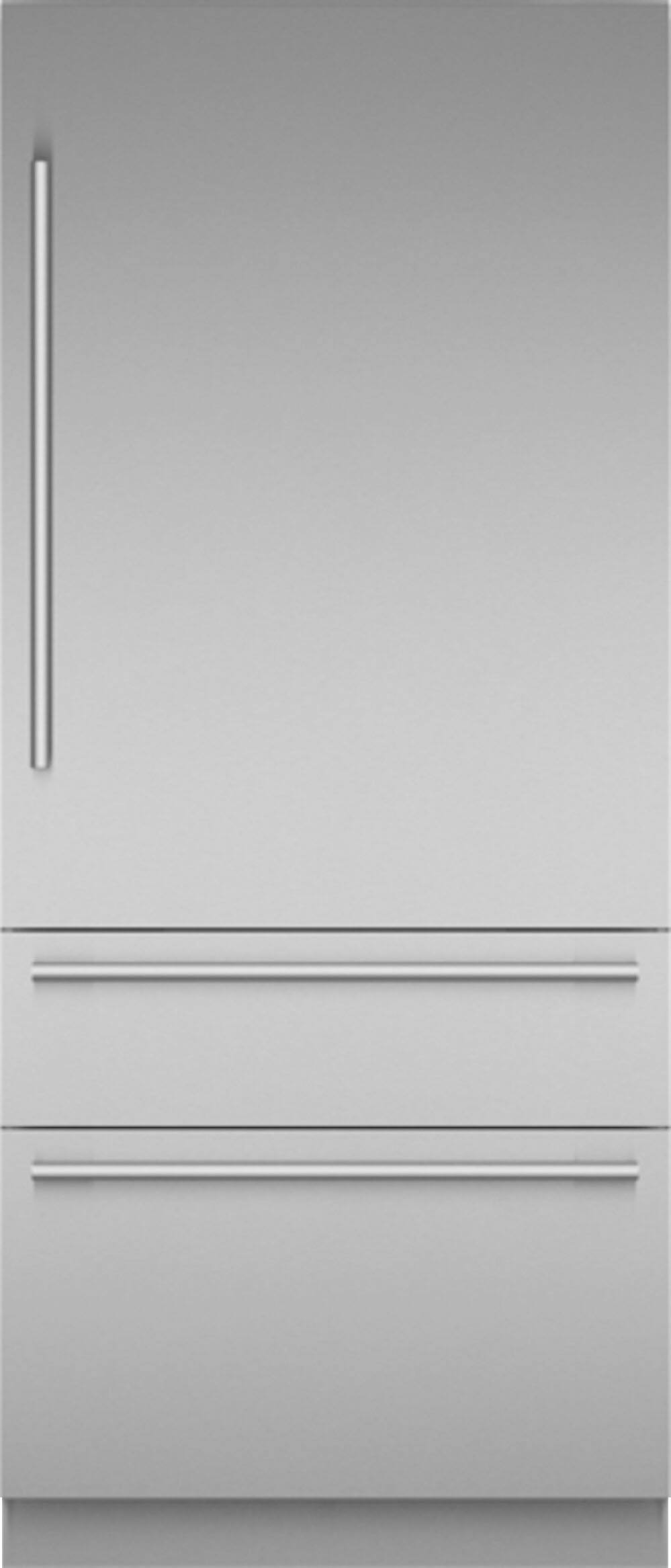 Front. Thermador - Freedom Collection 20.2 Cu. Ft. Bottom Freezer Built-in Smart Refrigerator with Masterpiece Series Handles - Stainless Steel.