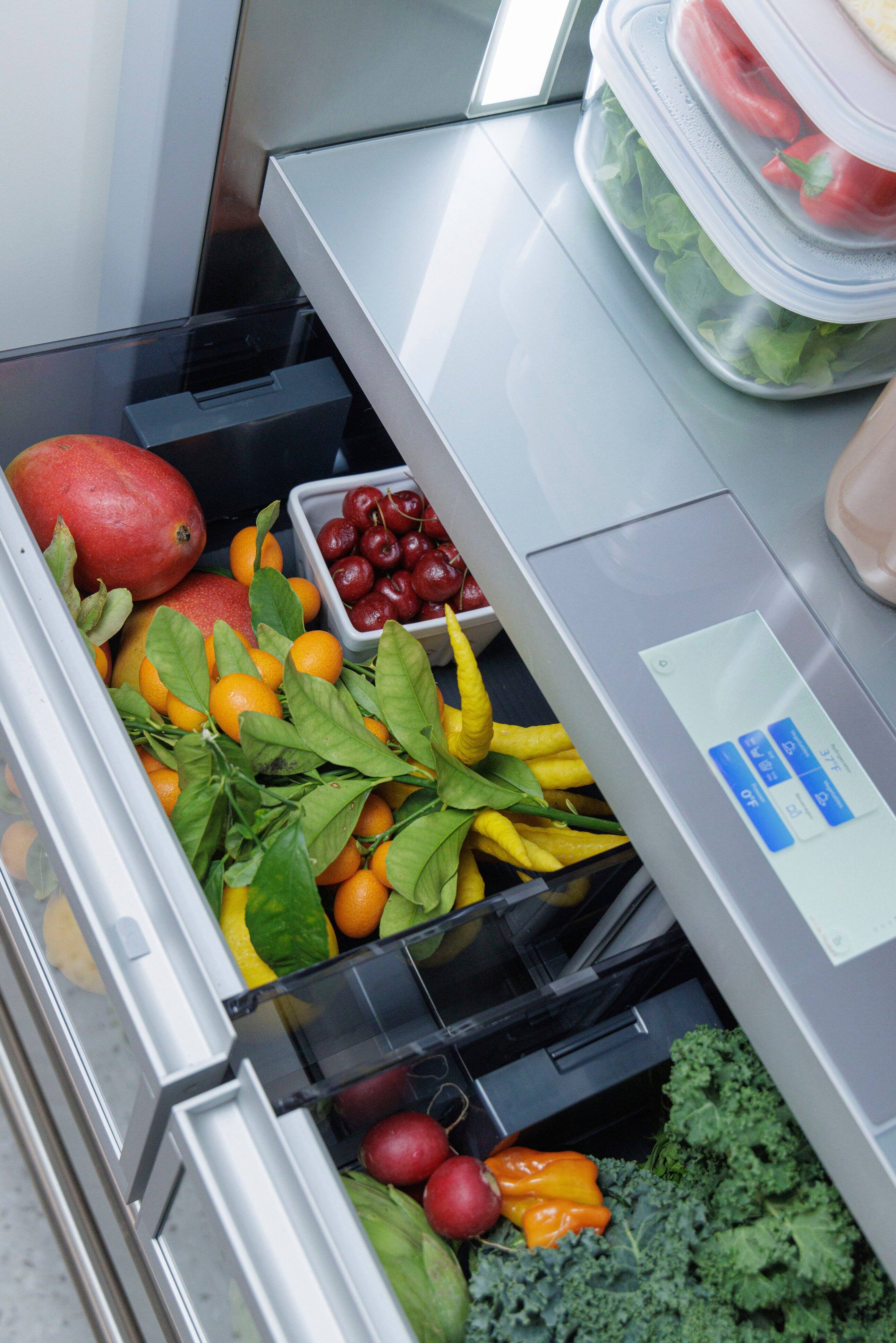 Alt View 4. Thermador - Freedom Collection 20.2 Cu. Ft. Bottom Freezer Built-in Smart Refrigerator with Masterpiece Series Handles - Stainless Steel.