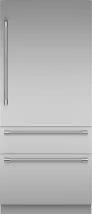 Front. Thermador - Freedom Collection 20.2 Cu. Ft. Bottom Freezer Built-in Smart Refrigerator with Professional Series Handles - Stainless Steel.