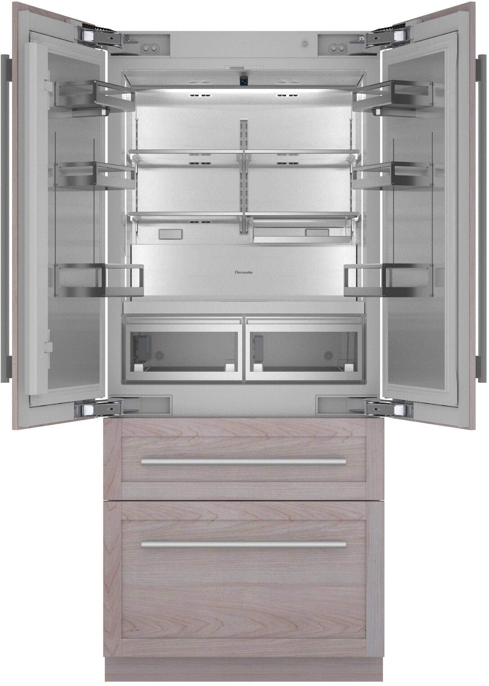 Angle. Thermador - Freedom Collection 20.1 Cu. Ft. French Door Built-in Smart Refrigerator with Internal Water Dispenser - Panel-ready.