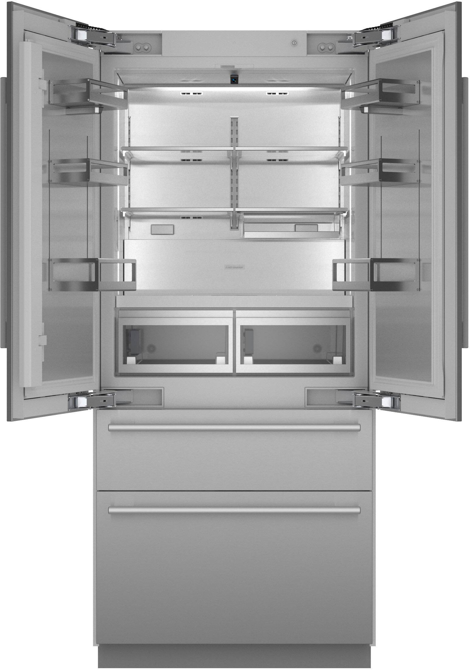 Angle. Thermador - Freedom Collection 20.1 Cu. Ft. French Door Built-in Smart Refrigerator with Masterpiece Series Handles - Stainless Steel.