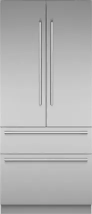 Front. Thermador - Freedom Collection 20.1 Cu. Ft. French Door Built-in Smart Refrigerator with Masterpiece Series Handles - Stainless Steel.