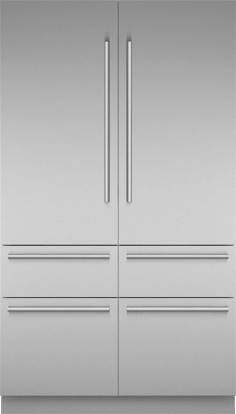 Front. Thermador - Freedom Collection 27.7 Cu. Ft. French Door Built-in Smart Refrigerator with Masterpiece Series Handles - Stainless Steel.