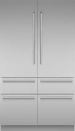 Front. Thermador - Freedom Collection 27.7 Cu. Ft. French Door Built-in Smart Refrigerator with Masterpiece Series Handles - Stainless Steel.
