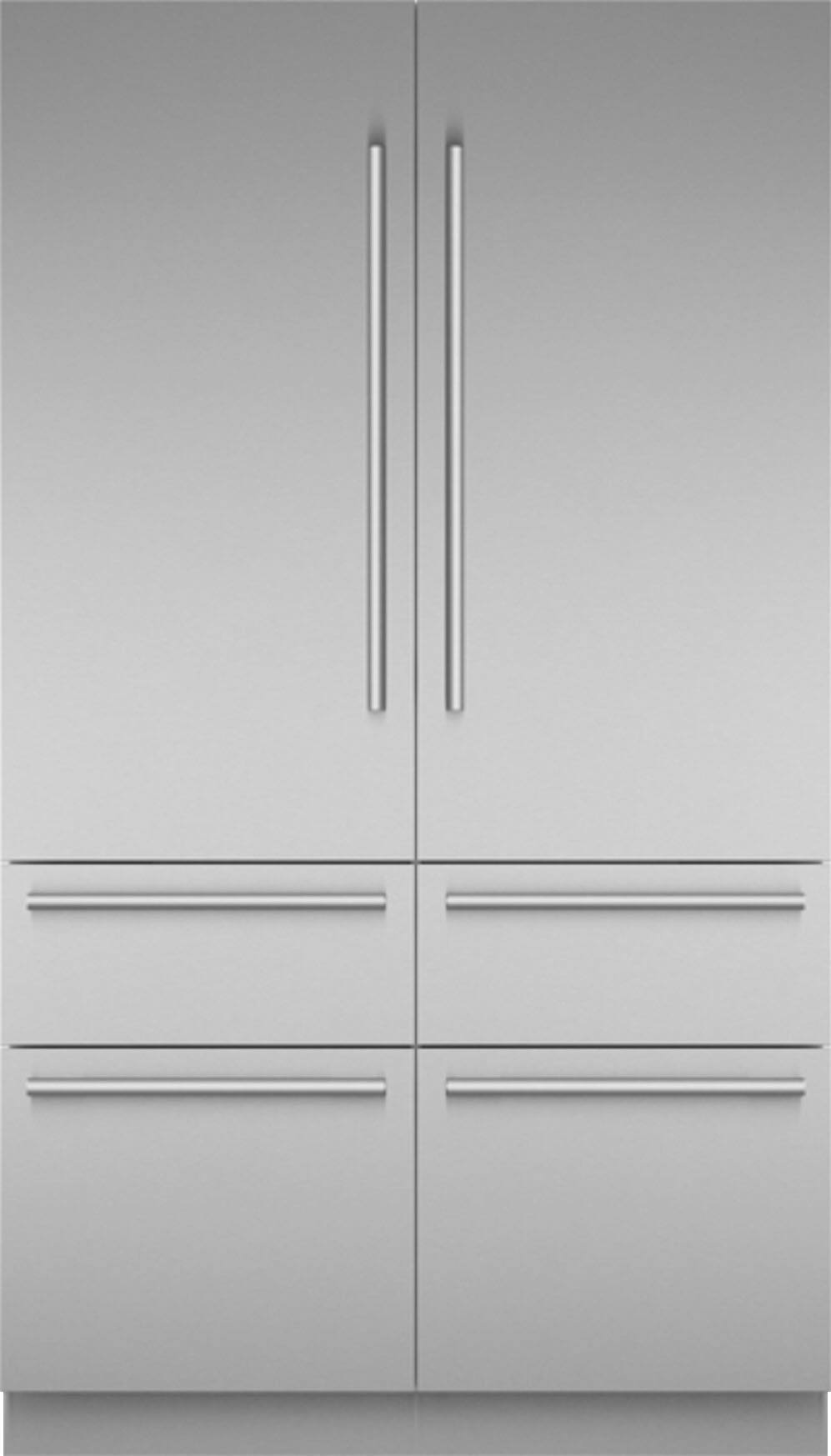 Front. Thermador - Freedom Collection 27.7 Cu. Ft. French Door Built-in Smart Refrigerator with Masterpiece Series Handles - Stainless Steel.