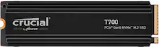 Front. Crucial - T700 2TB Internal SSD PCIe Gen 5x4 NVMe with Heatsink - Black.