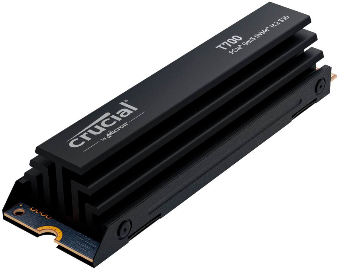 Alt View 1. Crucial - Crucial - T700 1TB Internal SSD PCIe Gen 5x4 NVMe with Heatsink - Black.
