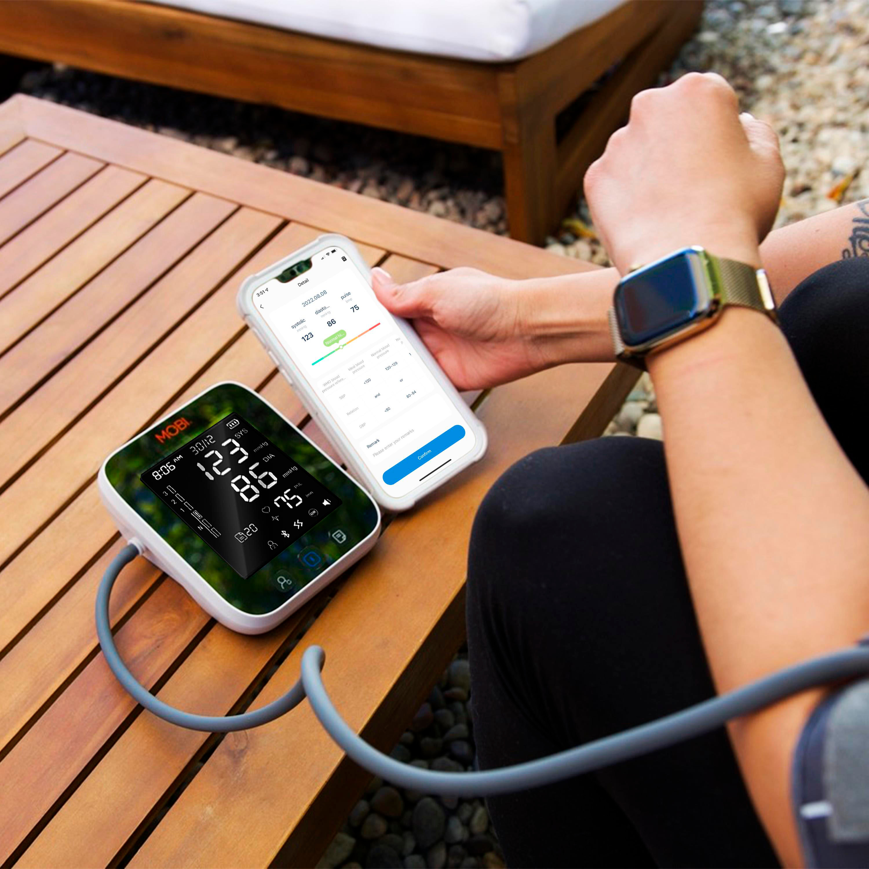 iProven BPM-2244sBT Bluetooth Blood Pressure Monitor w/App Large Cuff &  Display