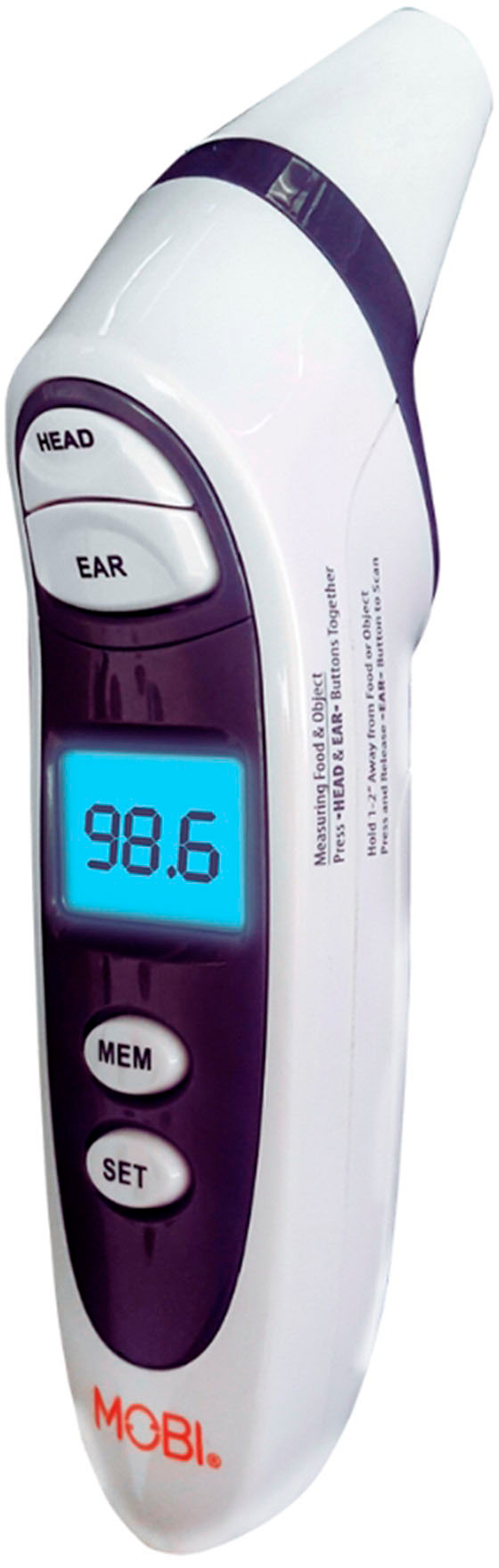 MOBI Smart DualScan Color LCD Ear & Forehead Bluetooth Thermometer White  700026 - Best Buy