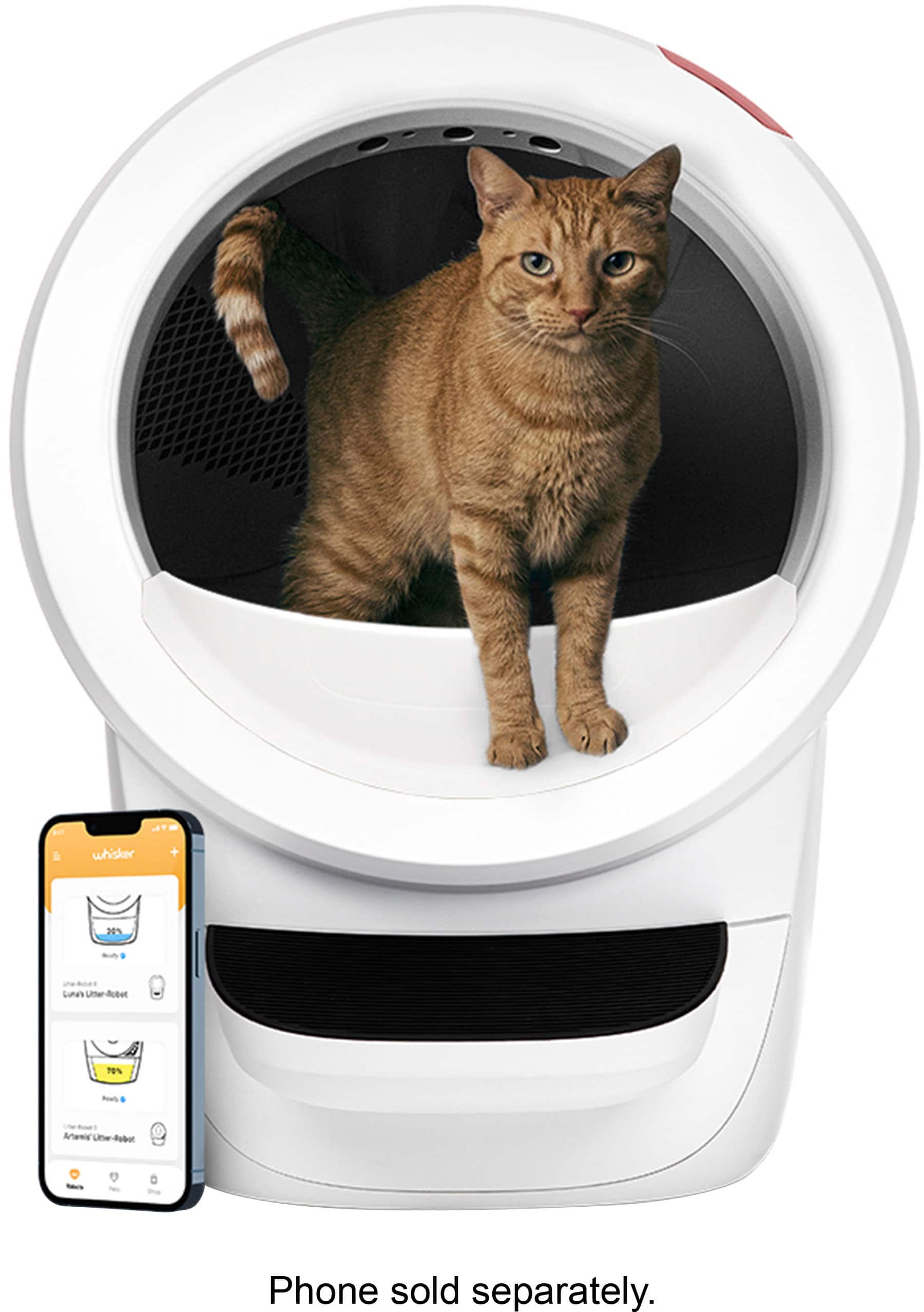 Alt View 11. Whisker - Litter-Robot 4 Smart App-Controlled Self-Cleaning Litter Box Core Accessories Bundle - White.